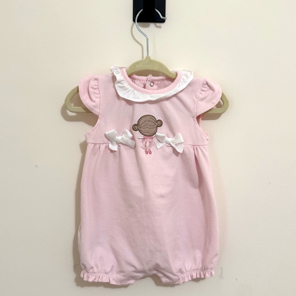 Mayoral Pink Baby Bodysuit with White Accents